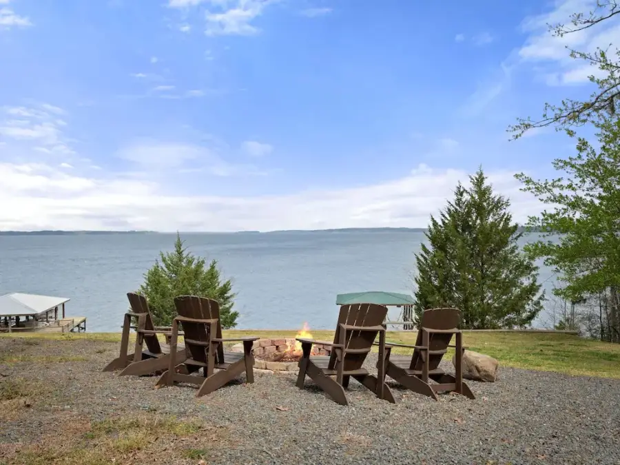 The view from the outdoor firepit